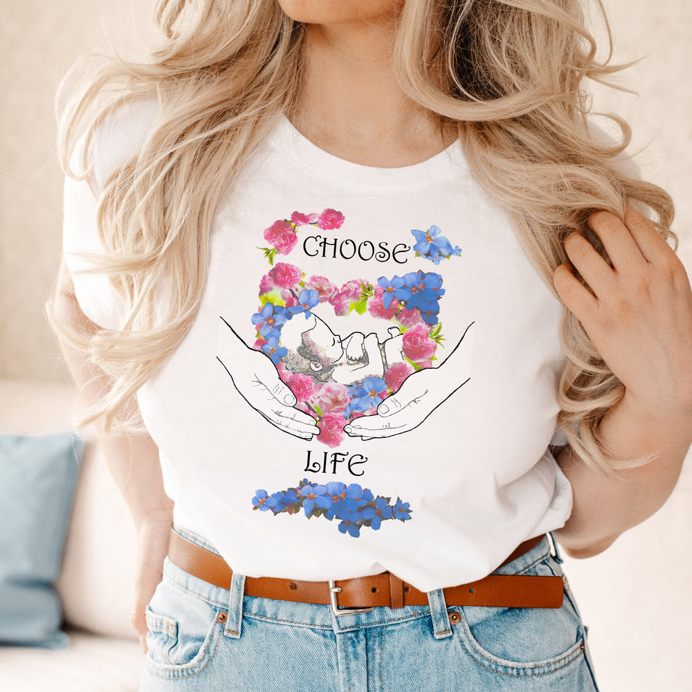 
                  
                    a young woman wearing a choose life tee by Stephany Travers
                  
                