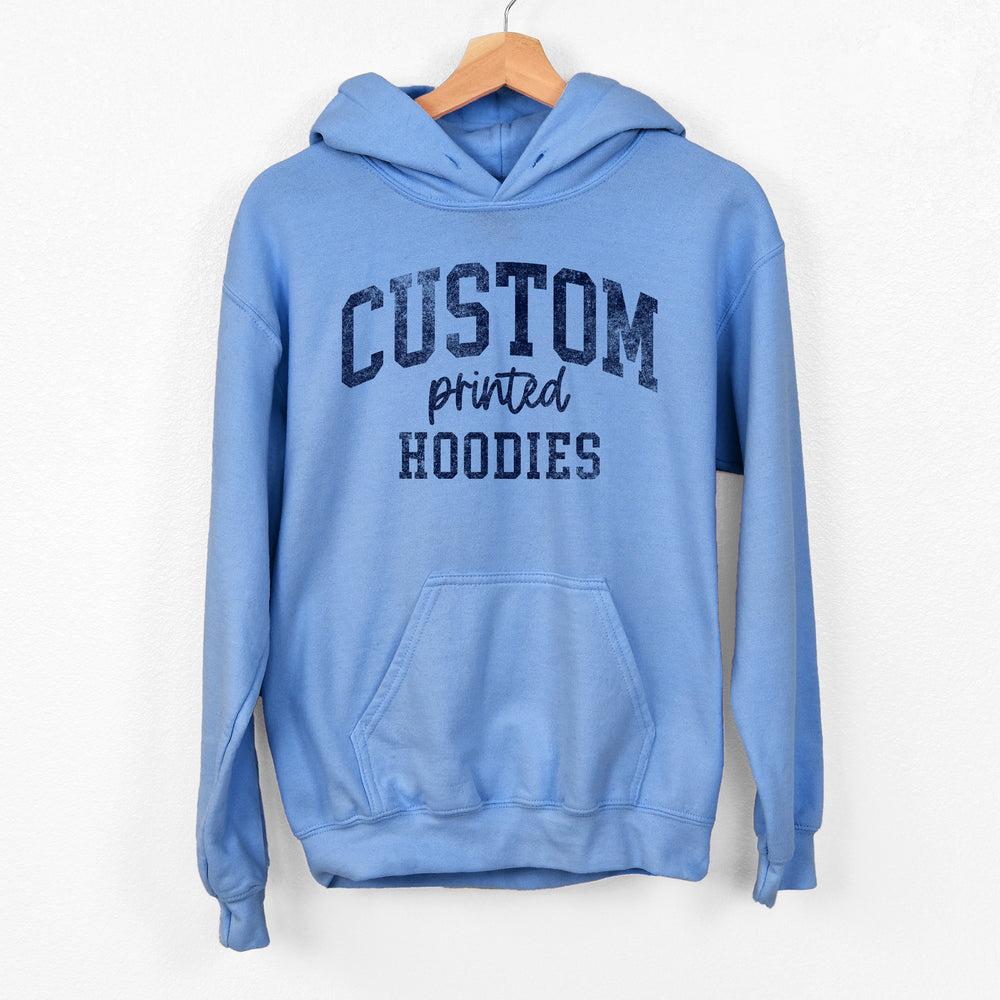 
                  
                    a custom printed hoodie in carolina blue
                  
                