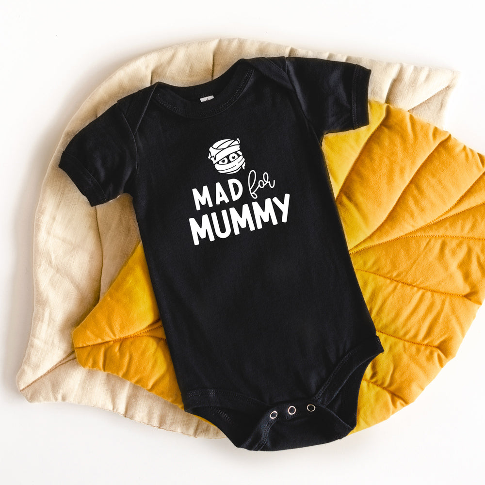 A mad for mummy baby onesie in black