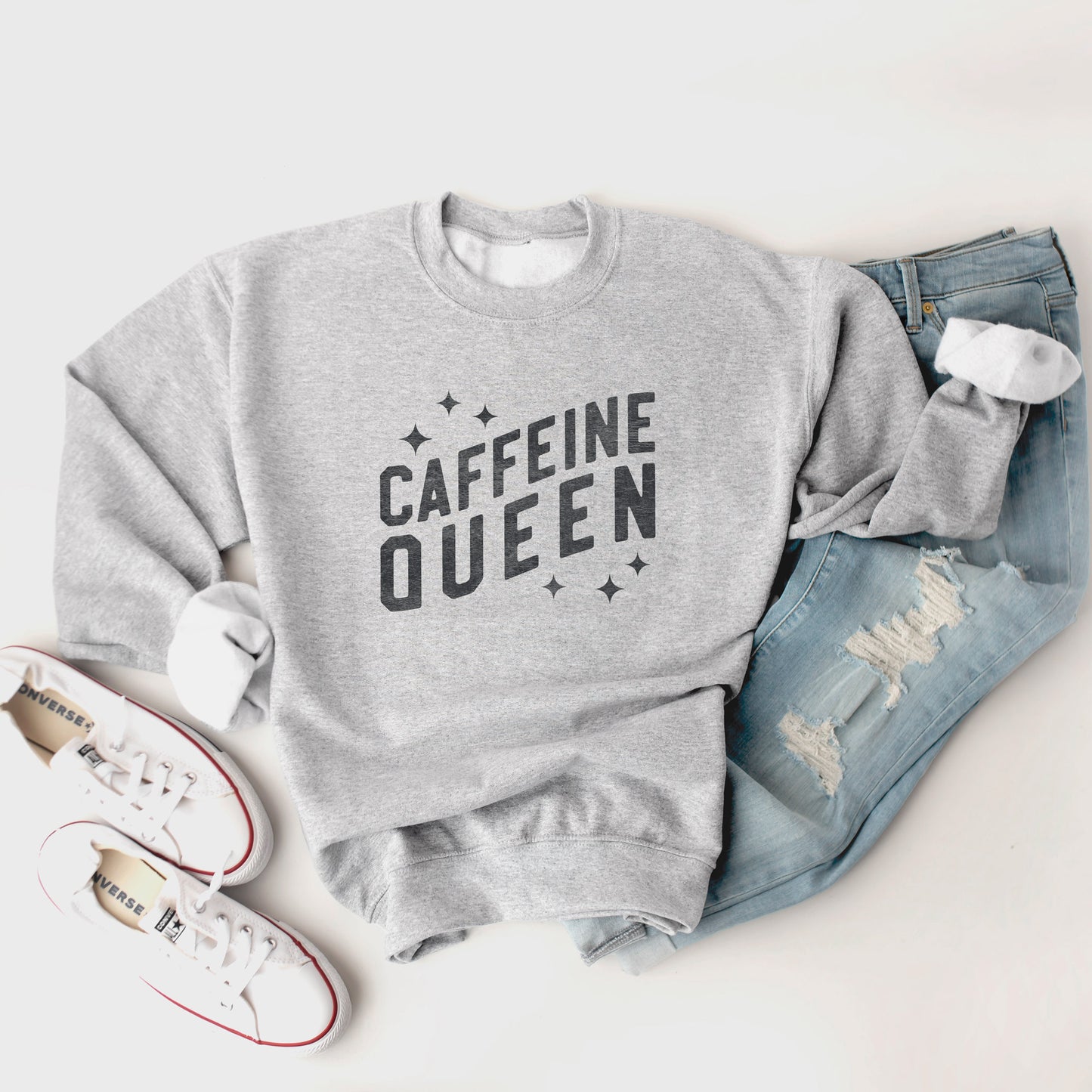 
                  
                    A caffeine queen sweatshirt in Sport Grey
                  
                