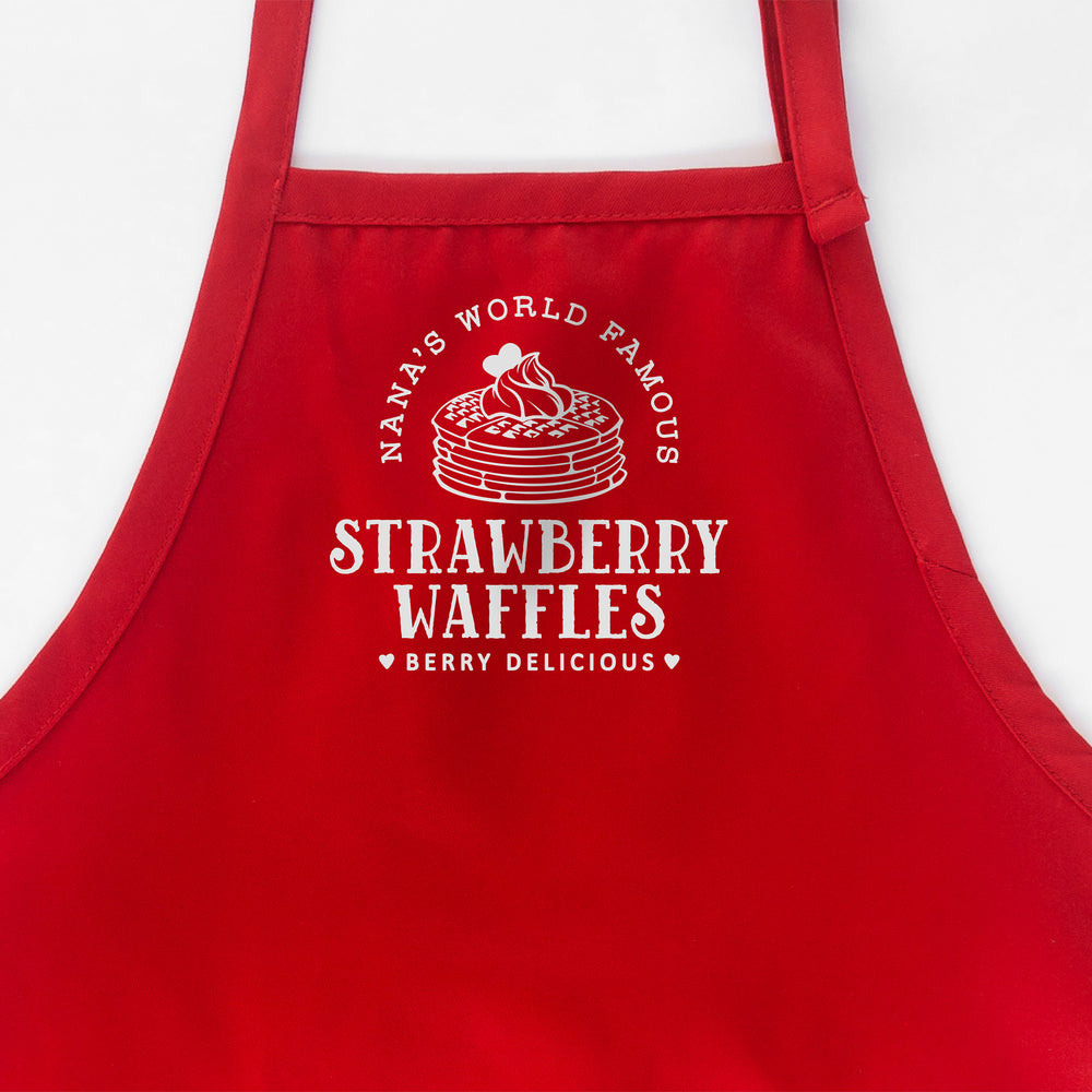 
                  
                    a customized breakfast waffle apron in red
                  
                