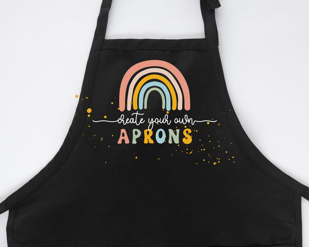 
                  
                    a black apron representing the short, long and butcher style aprons
                  
                