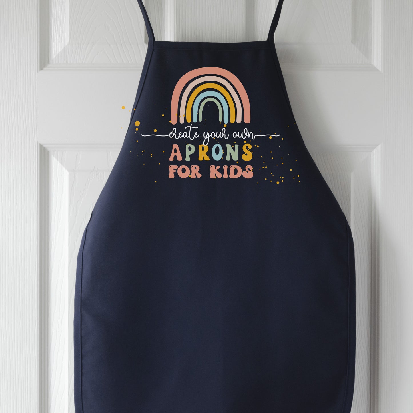 
                  
                    a kids apron in navy
                  
                