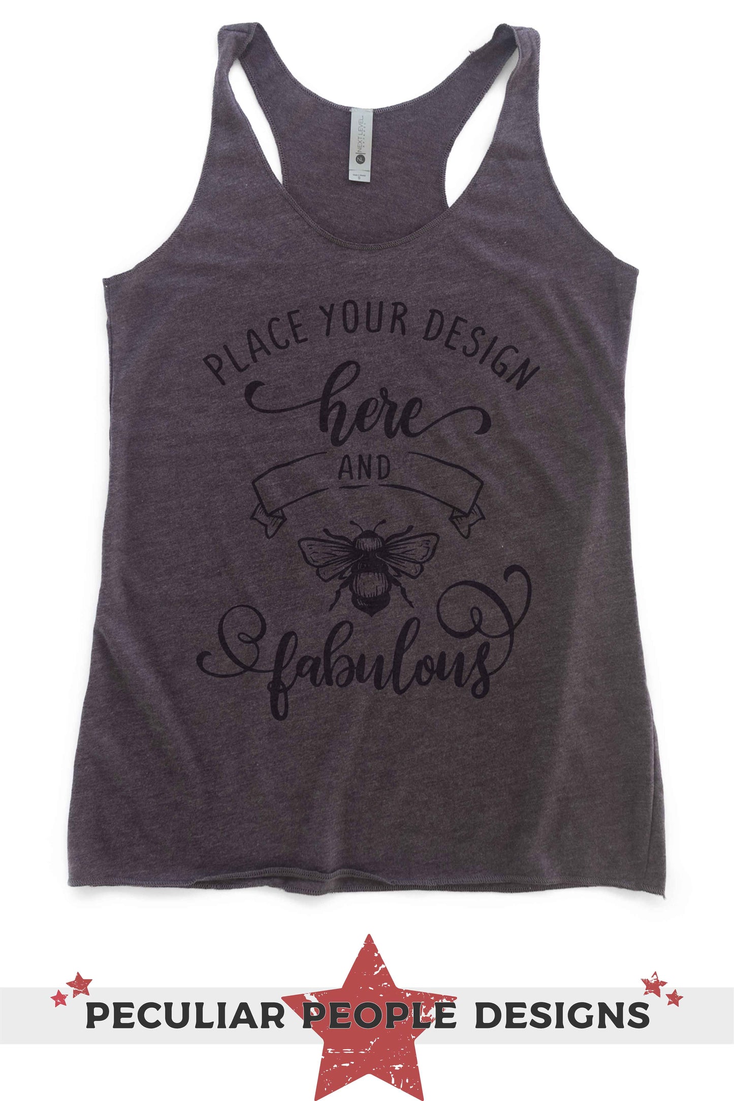 
                  
                    NL 6733 flat lay with logo reading "place your design here and bee fabulous"
                  
                