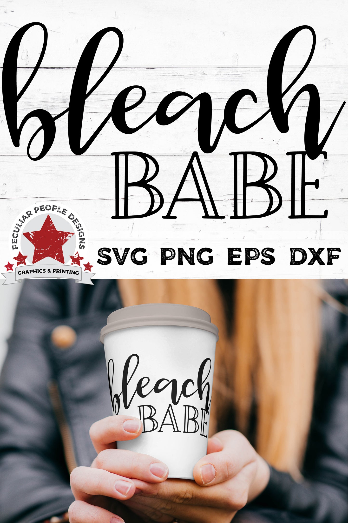 
                  
                    bleach babe svg printed on a travel mug held by a young woman with long blonde hair
                  
                