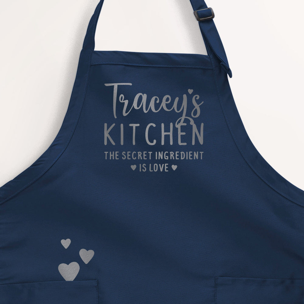 
                  
                    a personalized secret ingredient apron in navy
                  
                