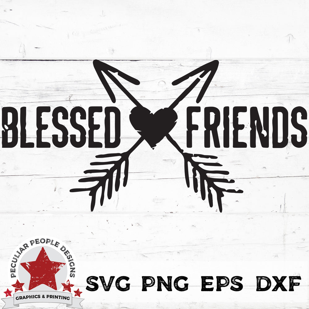 
                  
                    Blessed-Friends-Crossed Arrows Distressed-SVG-png eps dxf by peculiar-people-designs
                  
                