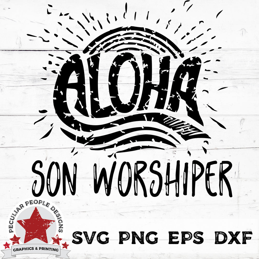 Aloha son worshiper, digital design.
