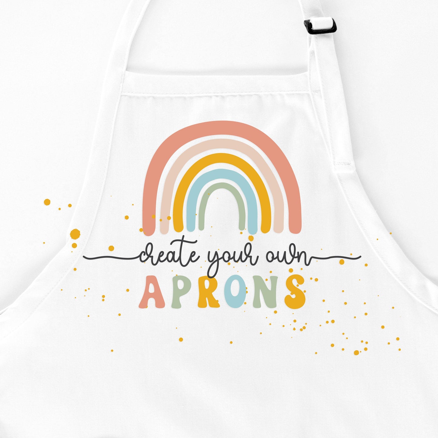 
                  
                    a white apron representing the short, long and butcher style aprons
                  
                