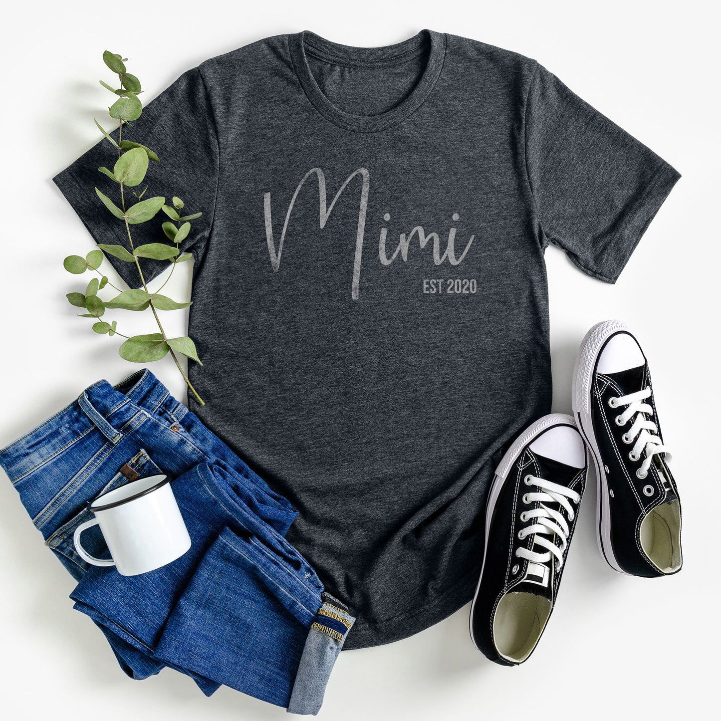 
                  
                    a personalized grandma name shirt printed with Mimi EST 2020
                  
                