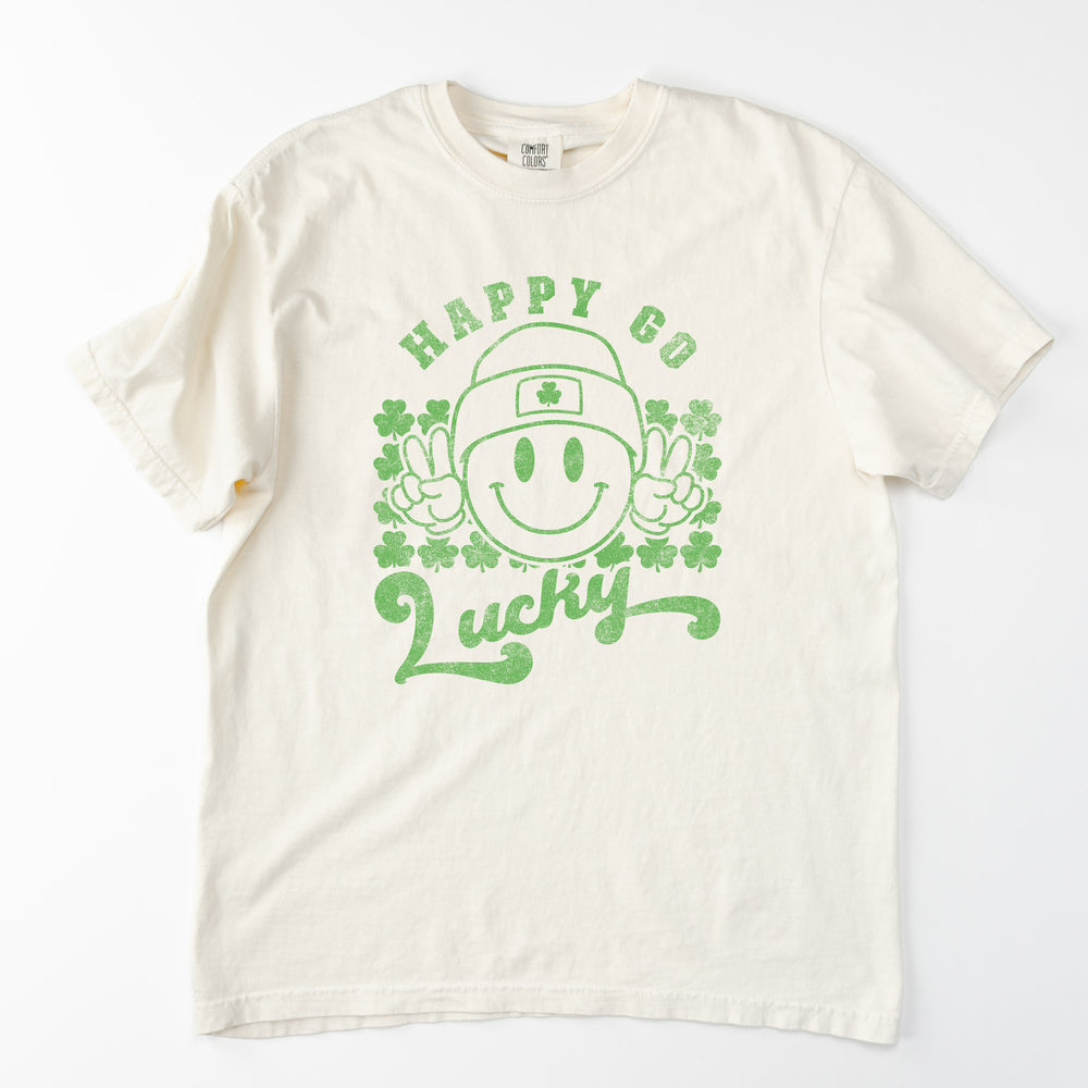 
                  
                    a happy go lucky retro smiley face tee in Ivory
                  
                