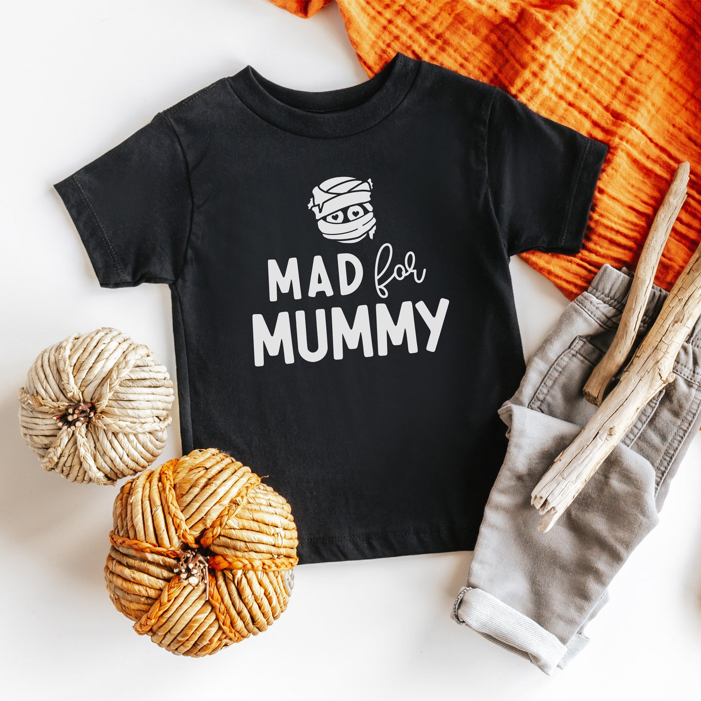 
                  
                    Mad for mummy kids tees shown in black
                  
                