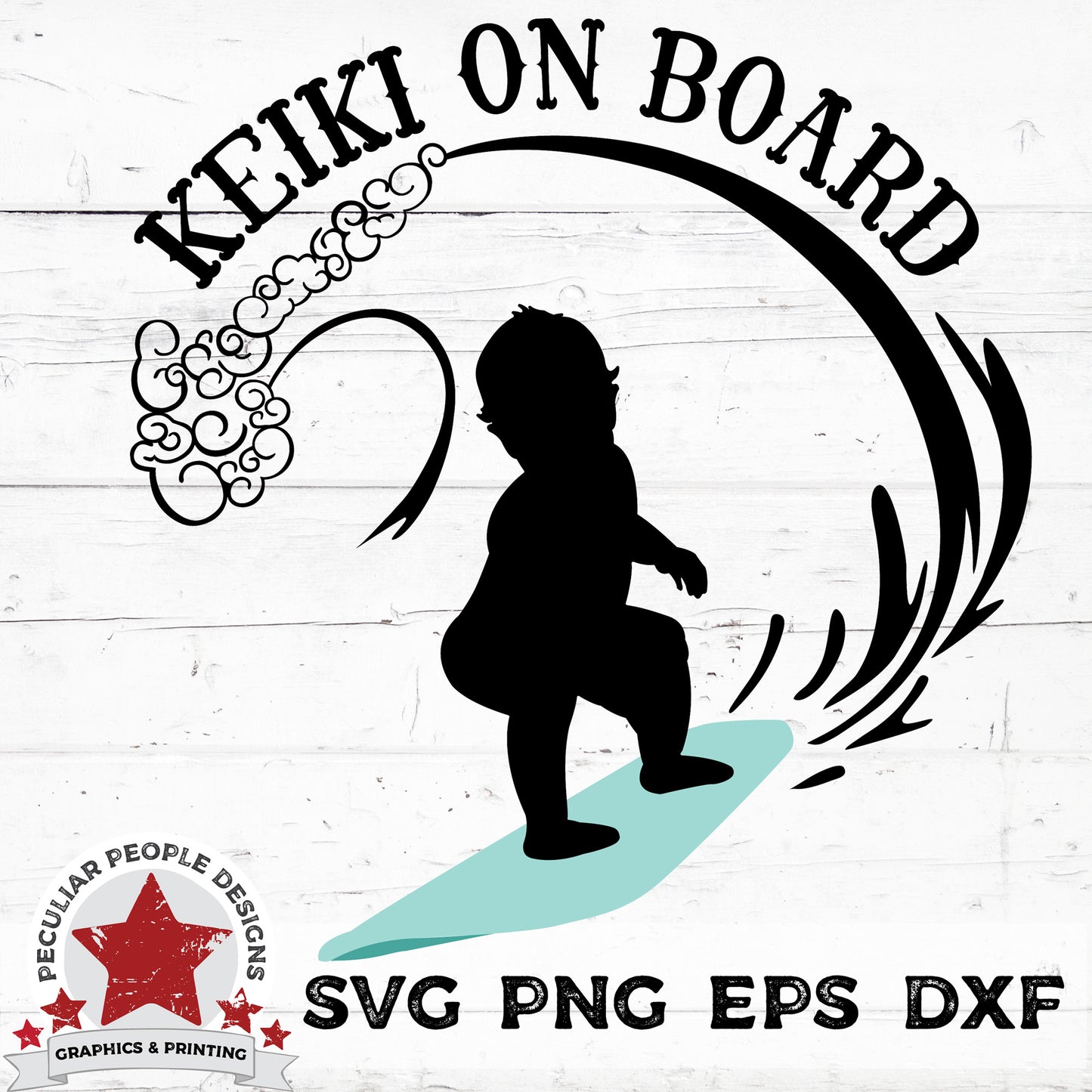 
                  
                    Keiki On Board - Hawaiian Surfing Boy - SVG PNG EPS DXF
                  
                
