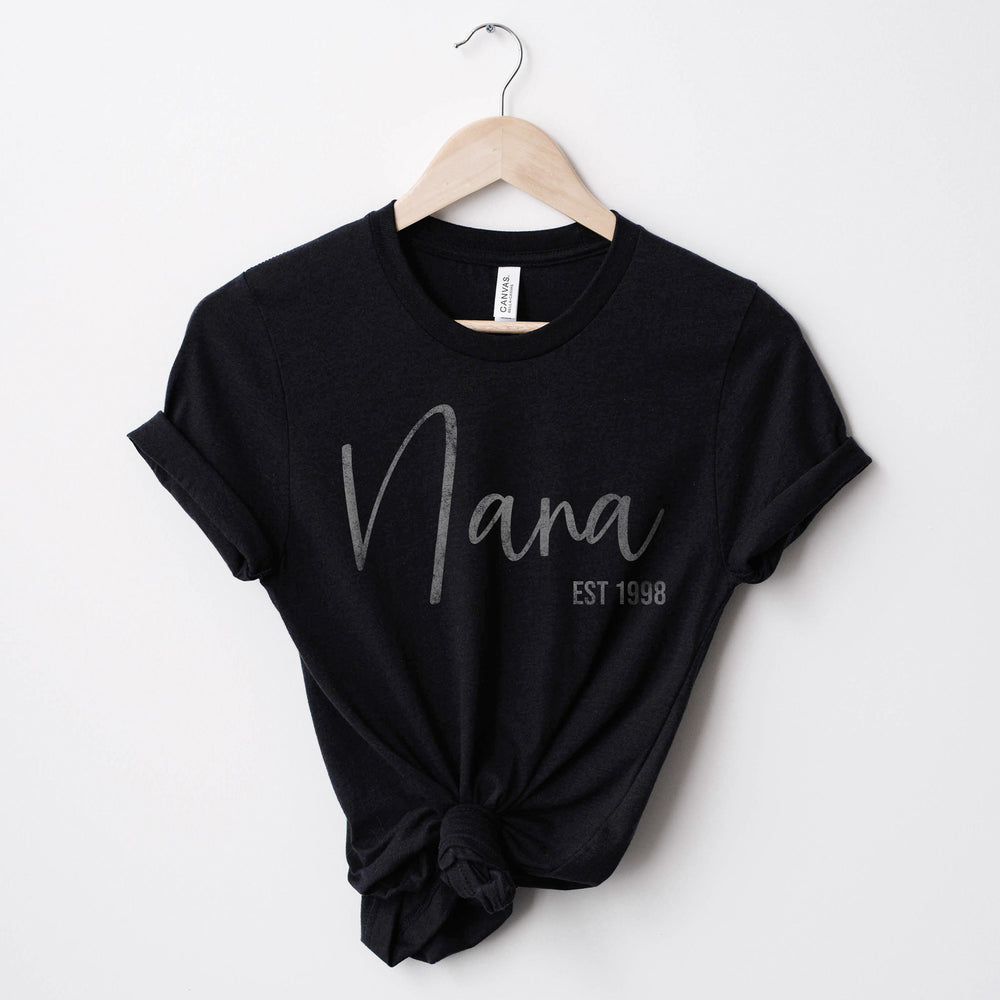 
                  
                    a personalized grandma name shirt in black
                  
                
