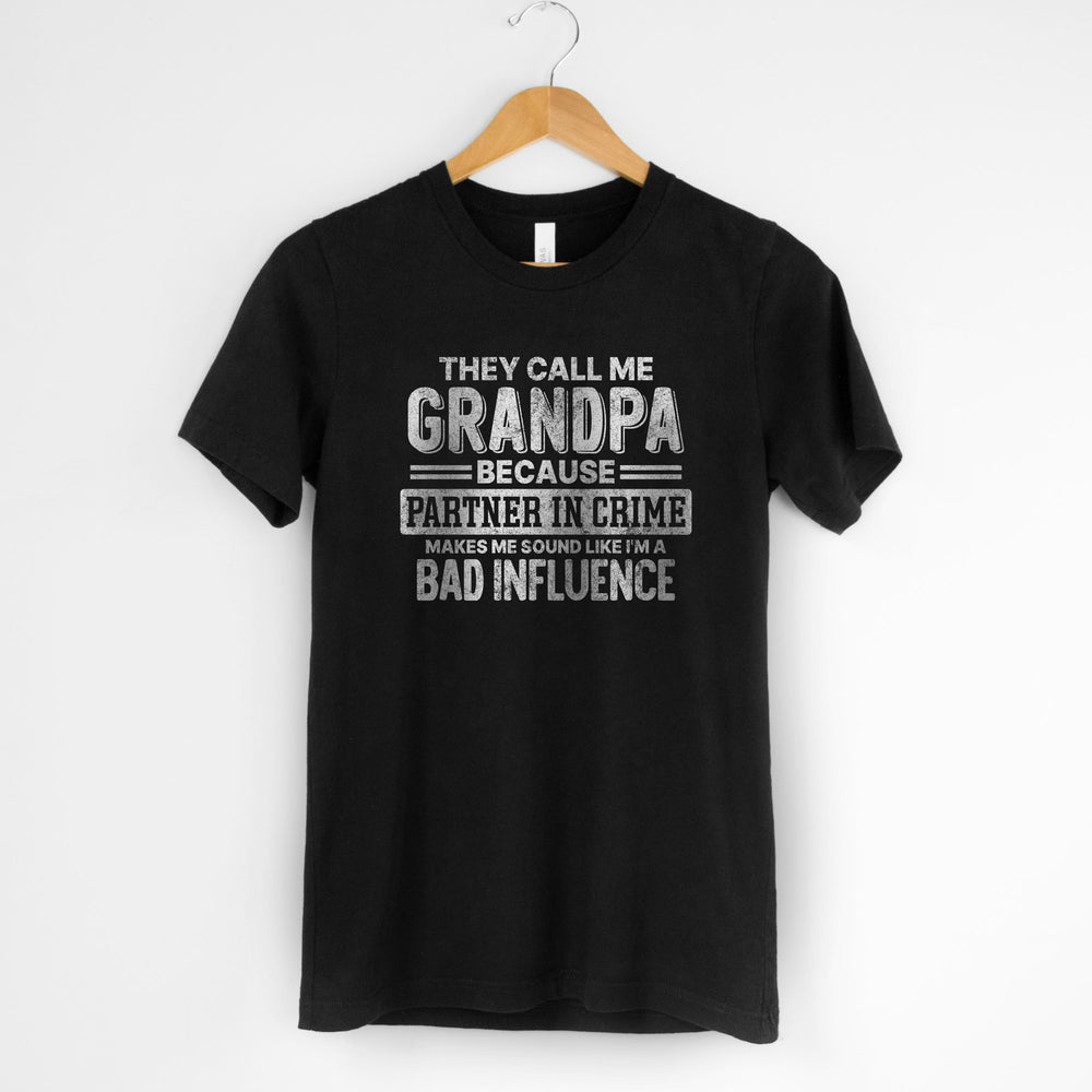 a partner in crime grandpa tee in black