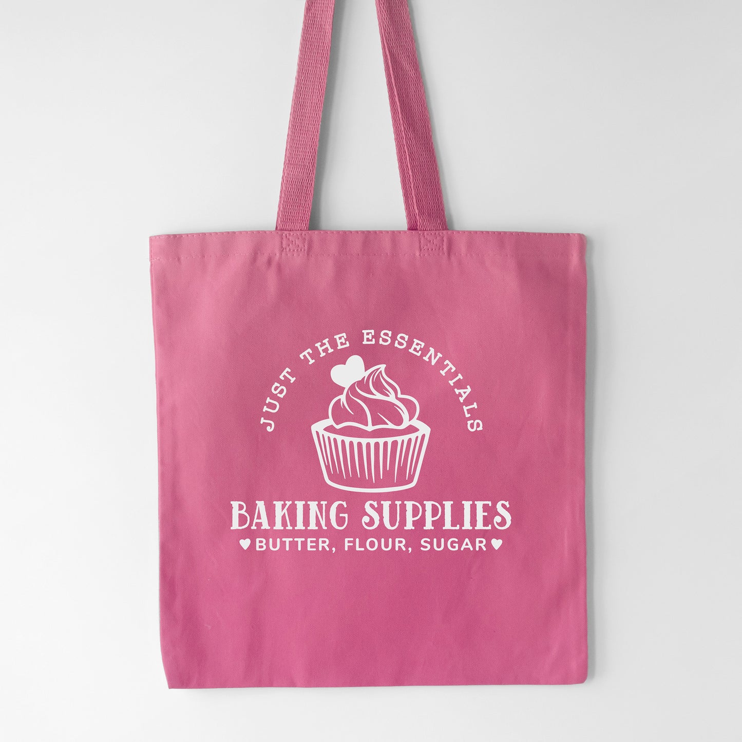 a personalized cupcake bakery tote in pink