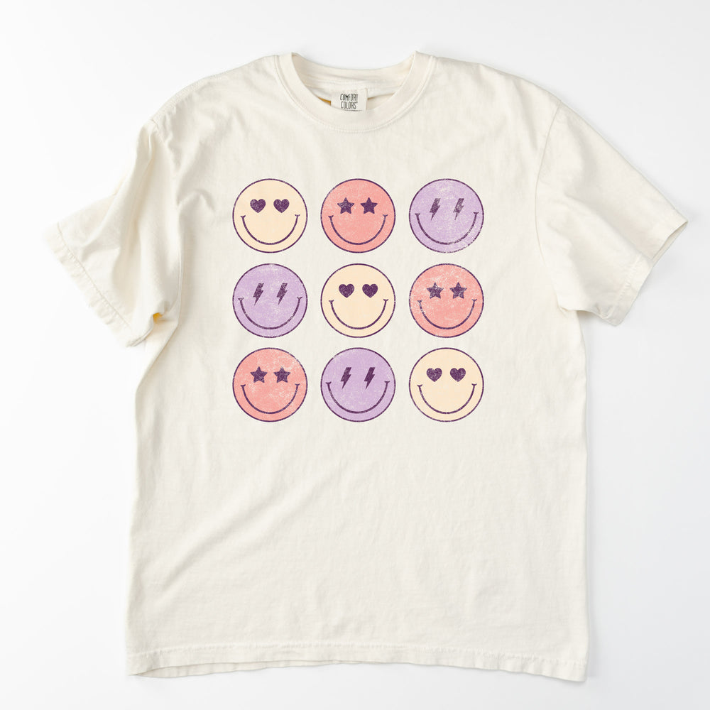 
                  
                    a retro smiley face, love tic tac toe Valentines shirt in Ivory
                  
                