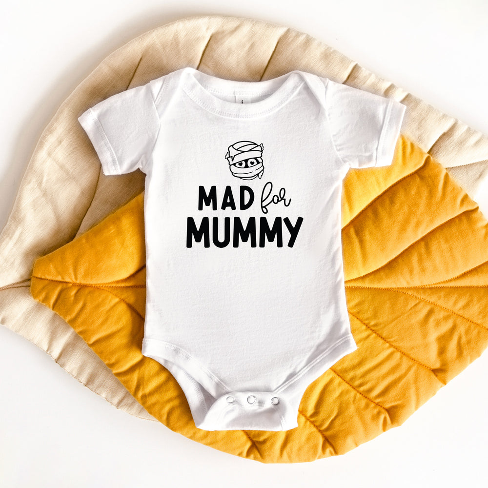 Mad for mummy kids onesies, shown in white