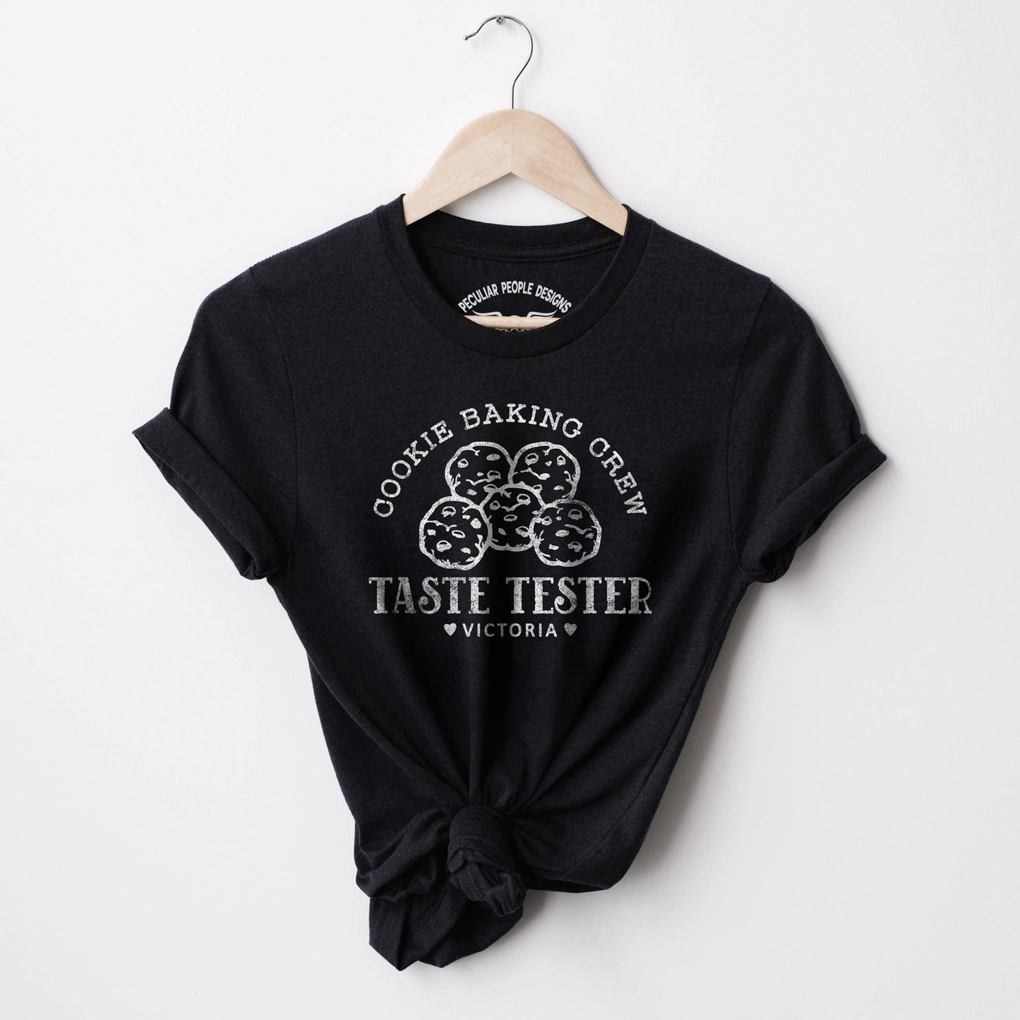 
                  
                    a personalized cookie baking shirt in black
                  
                