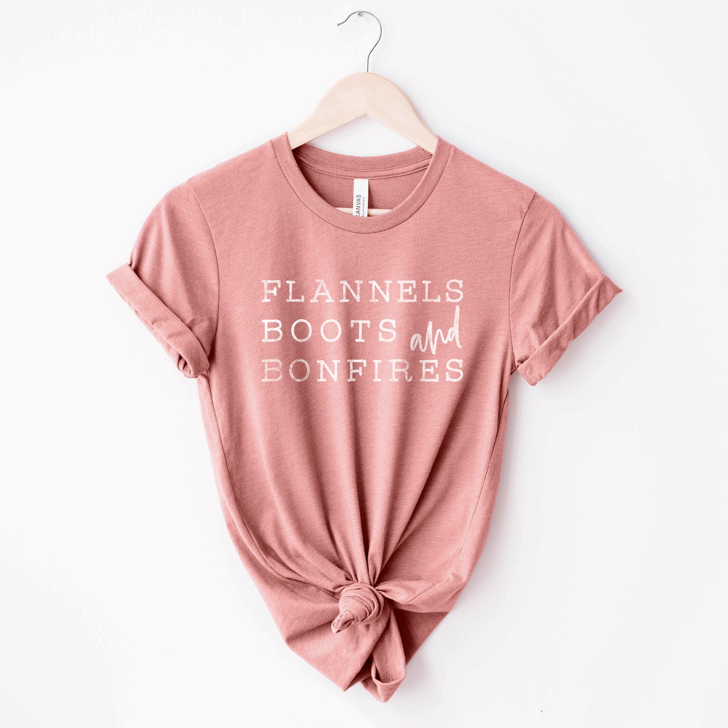 
                  
                    flannels, boots and bonfires shirt in mauve
                  
                