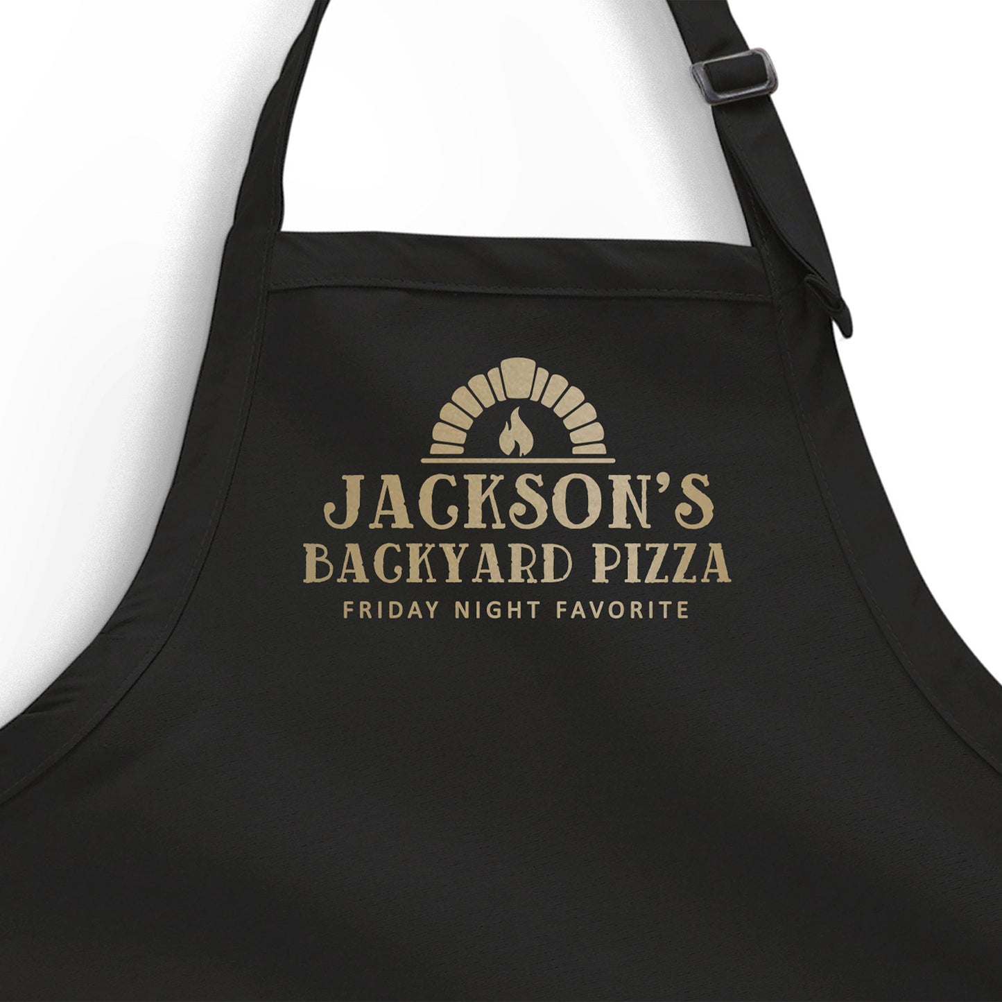 
                  
                    a personalized pizza oven apron in  black
                  
                