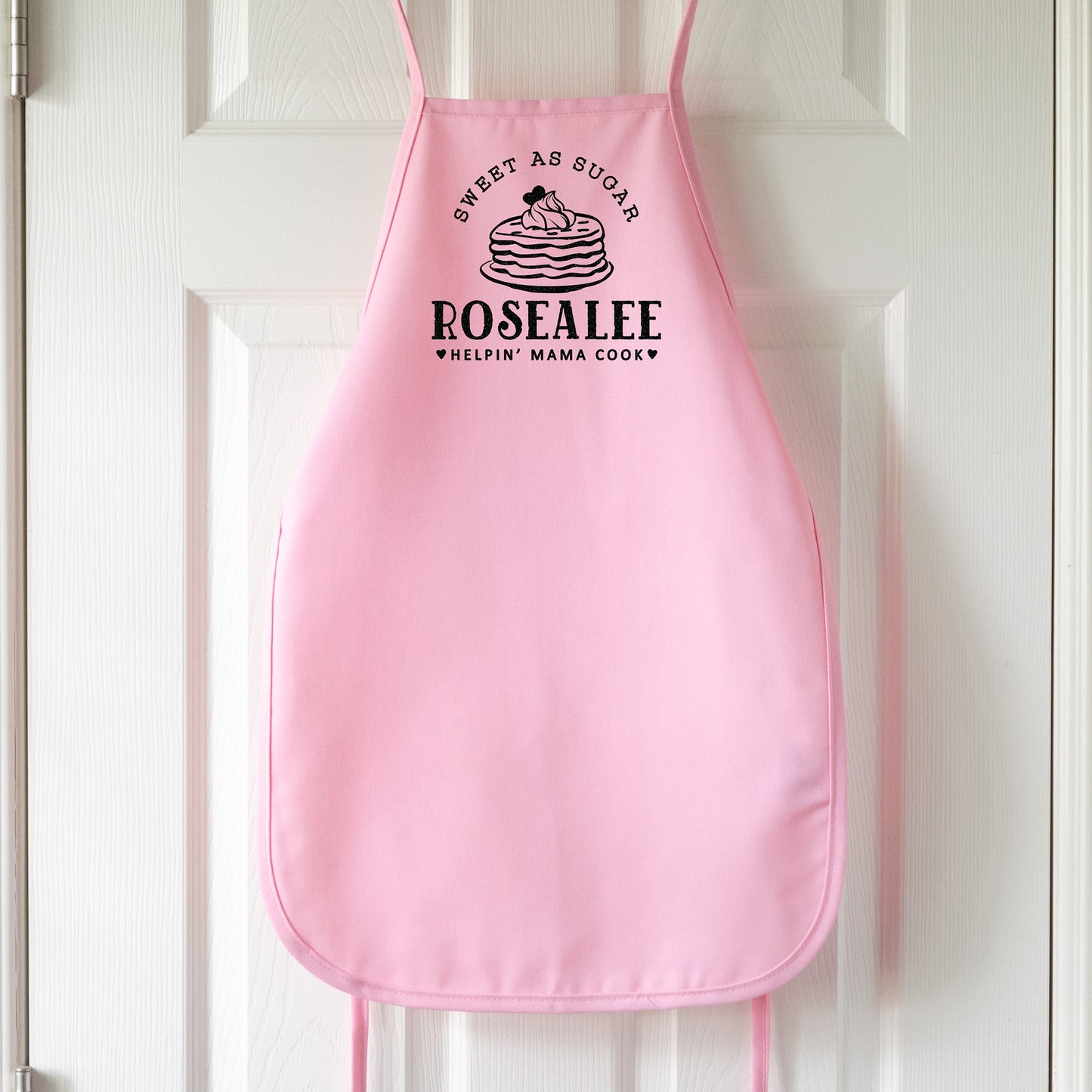 
                  
                    a personalized pancake apron in pink pastel
                  
                