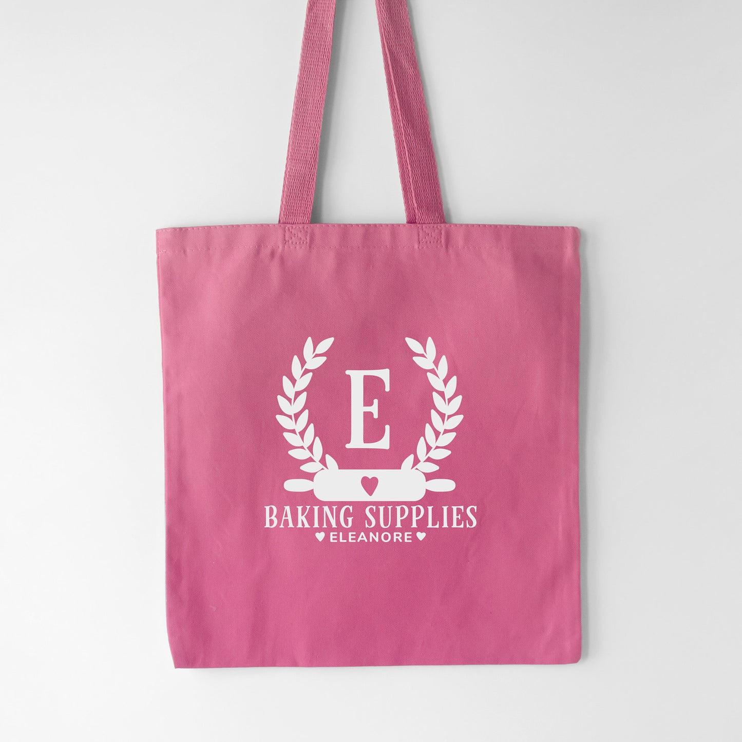 a personalized and monogrammed tote in pink