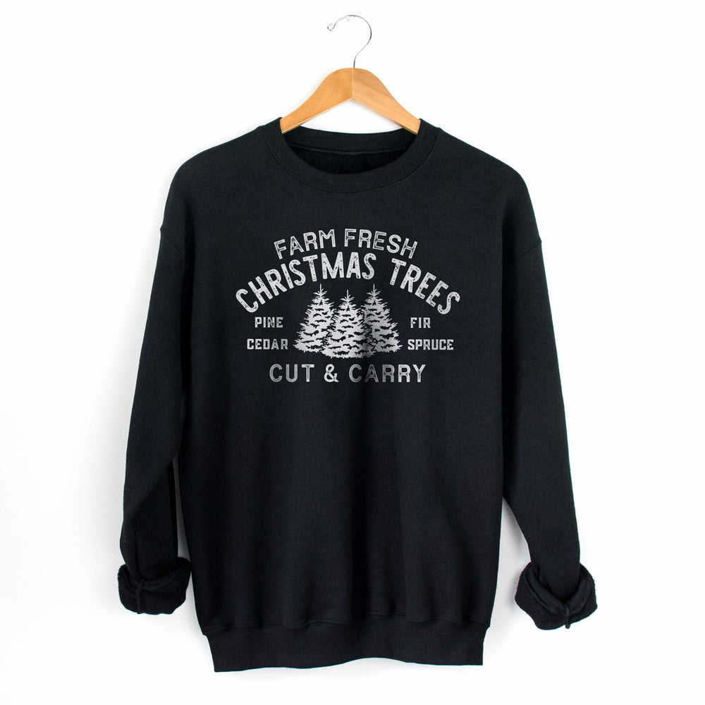 
                  
                    a farm fresh christmas trees sweatshirt in black
                  
                