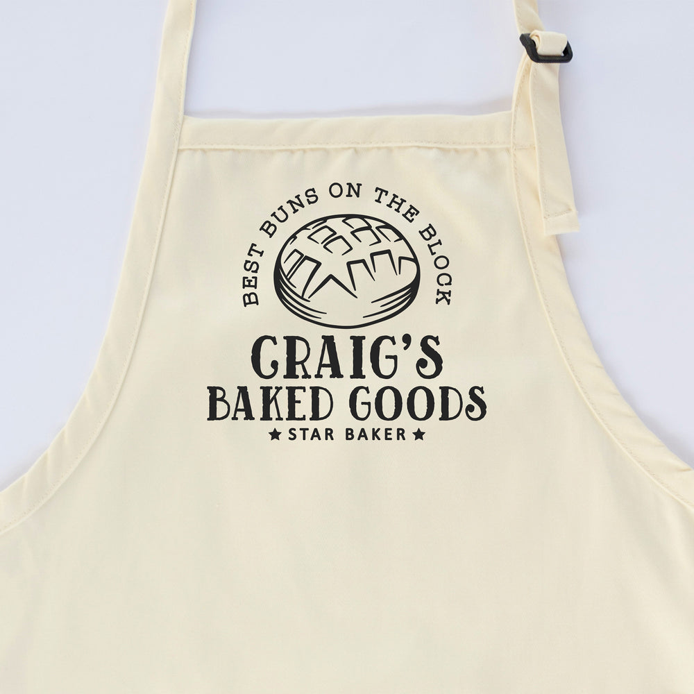 
                  
                    a personalized bread baker apron in natural
                  
                