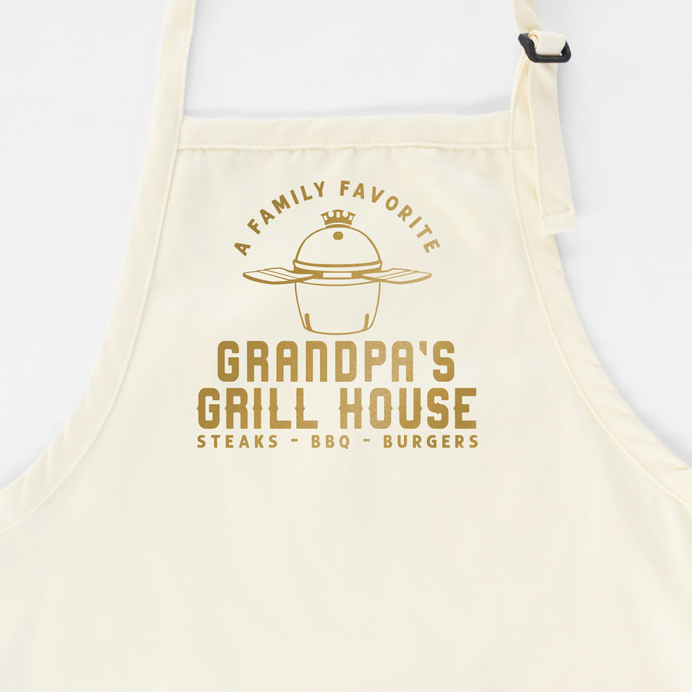 
                  
                    a personalized kamado grilling apron in natural
                  
                