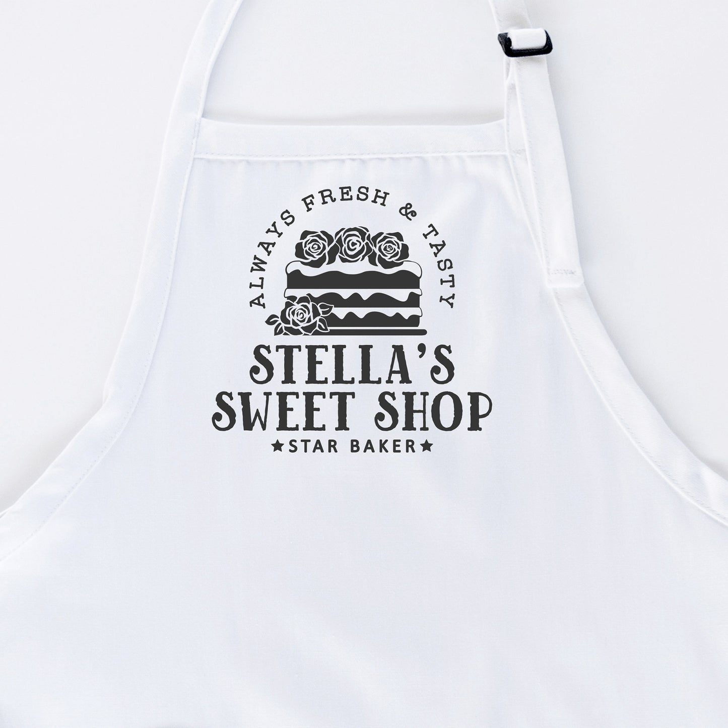 
                  
                    personalized Cake baking apron in white
                  
                