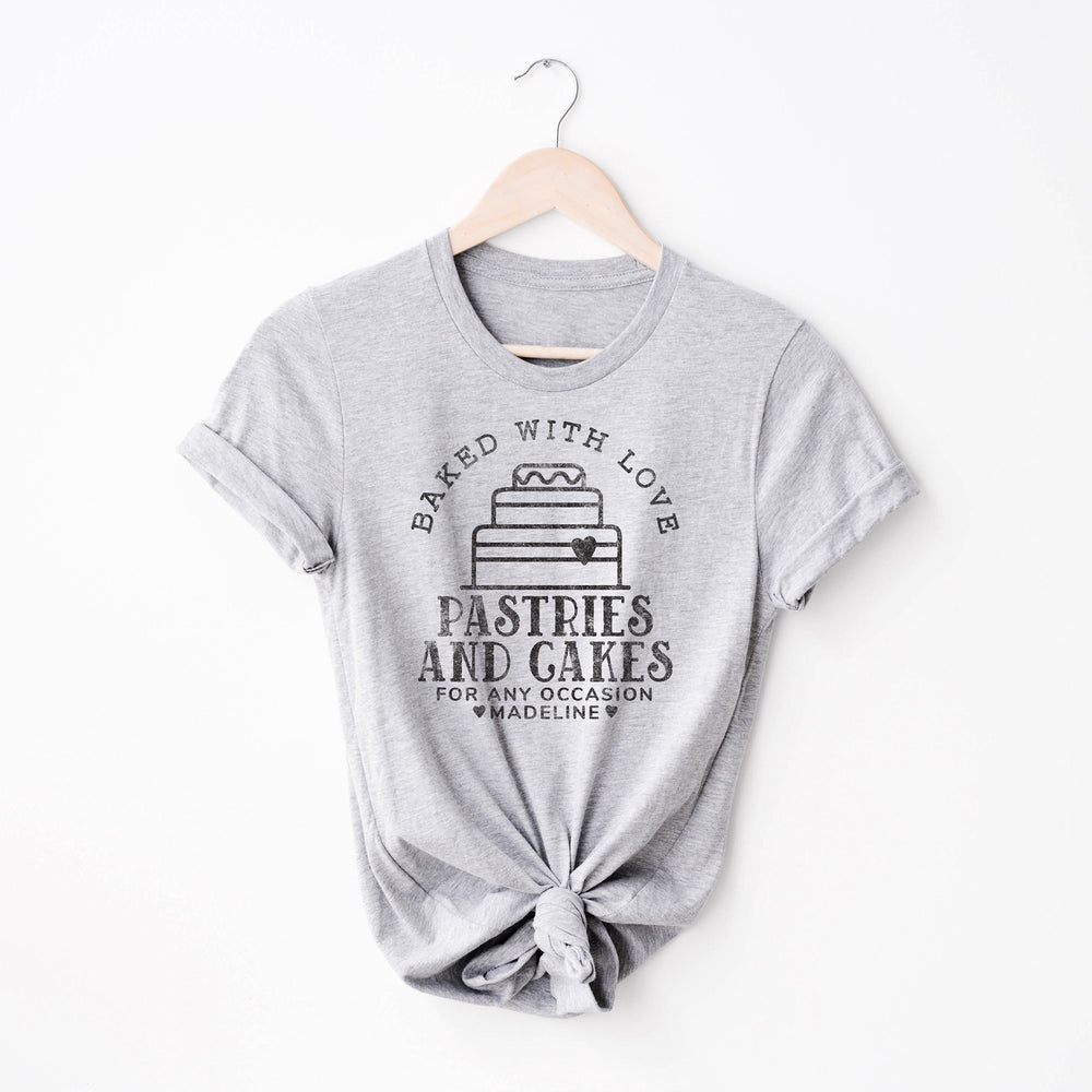 
                  
                    a personalized cake baking shirt in grey
                  
                