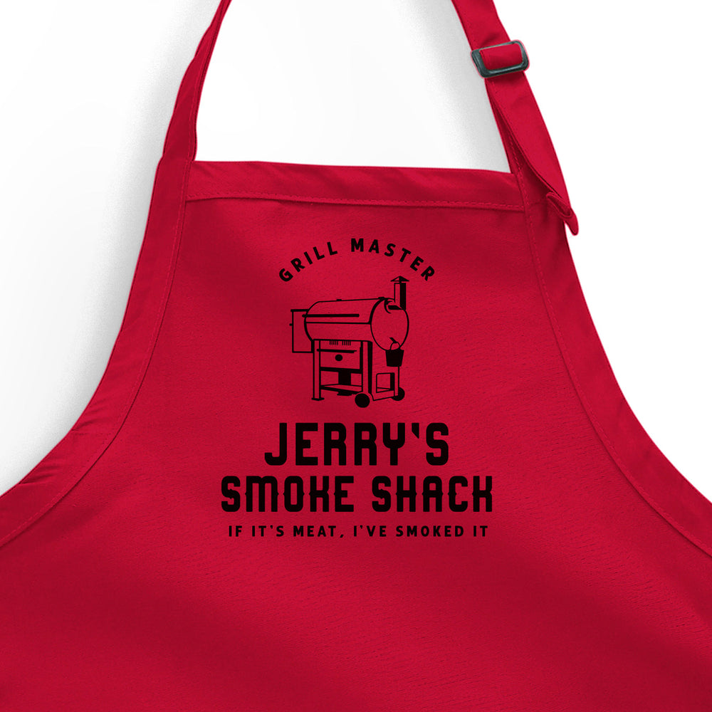 
                  
                    a personalized grilling apron in red
                  
                
