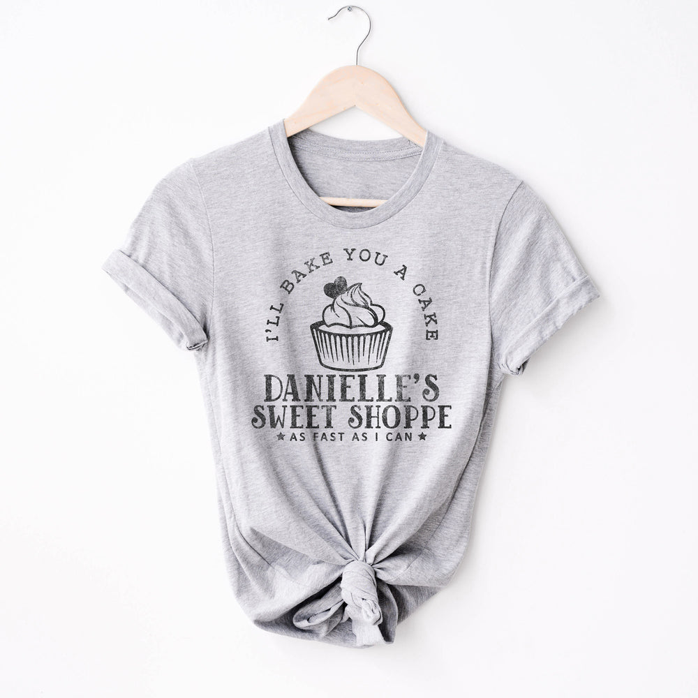 
                  
                    a personalized cupcake baker shirt in grey
                  
                