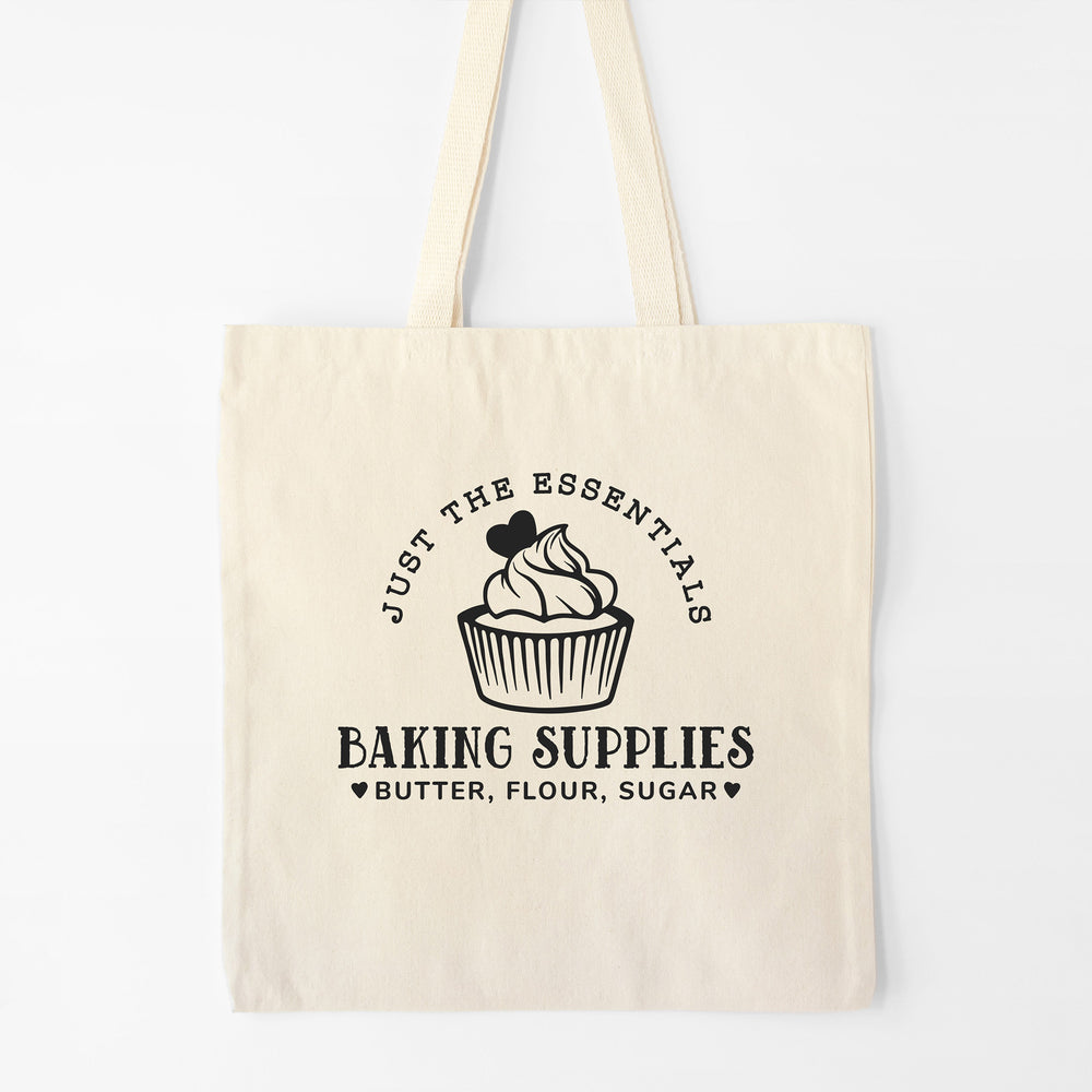 a personalized cupcake bakery tote in natural