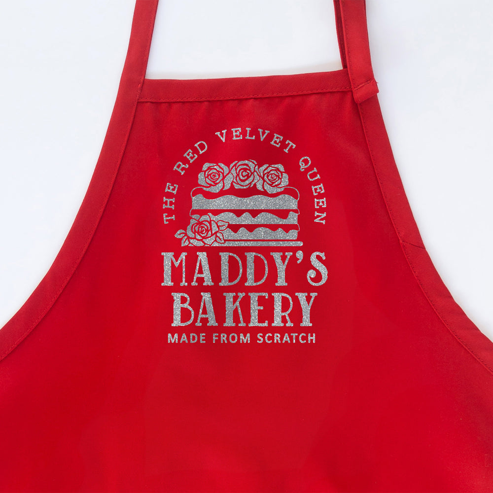 
                  
                    personalized Cake baking apron in red
                  
                
