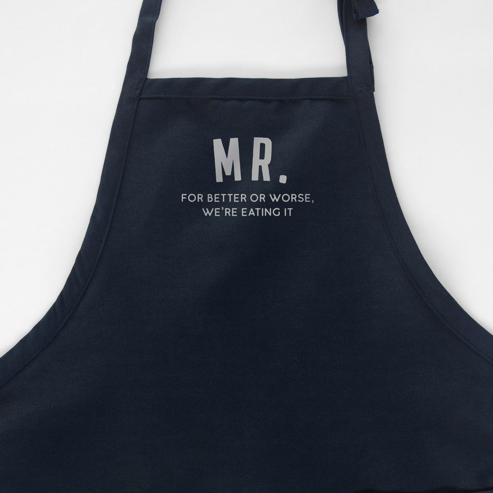 
                  
                    a personalized apron in navy
                  
                