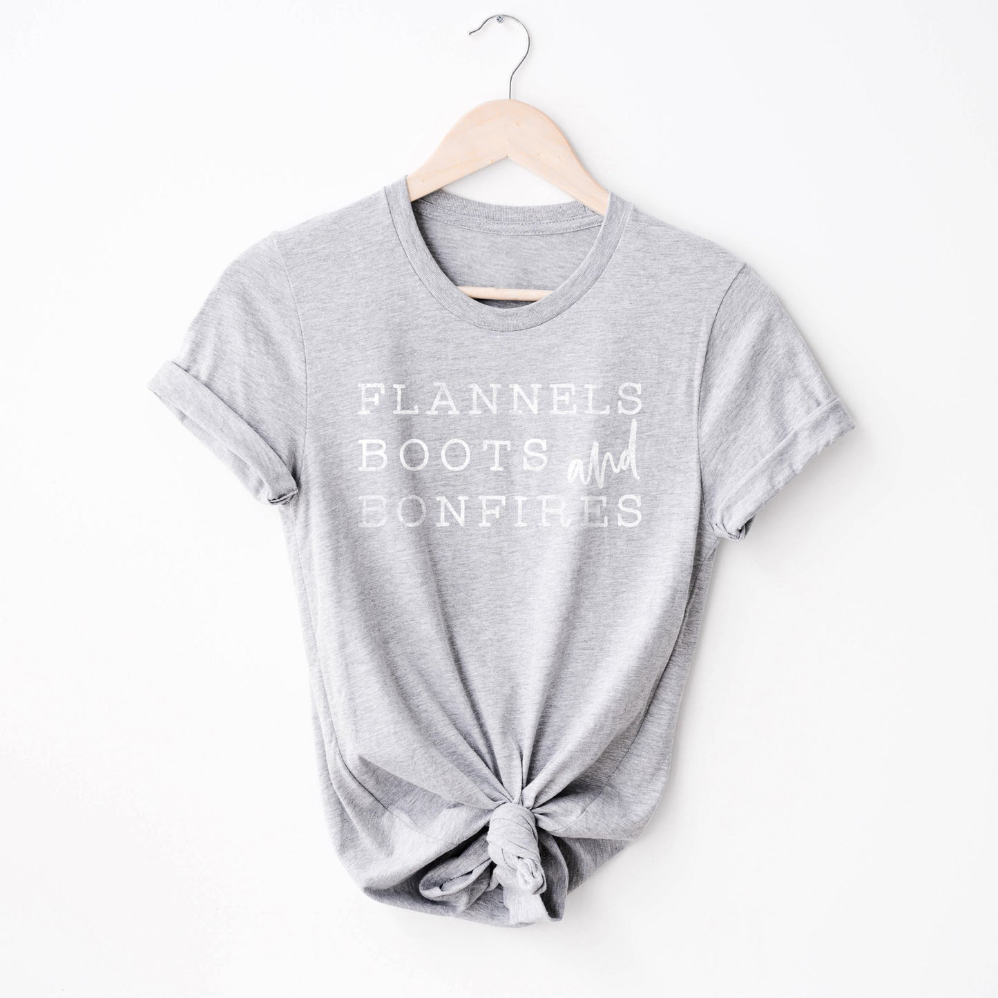 
                  
                    flannels, boots and bonfires shirt in grey
                  
                