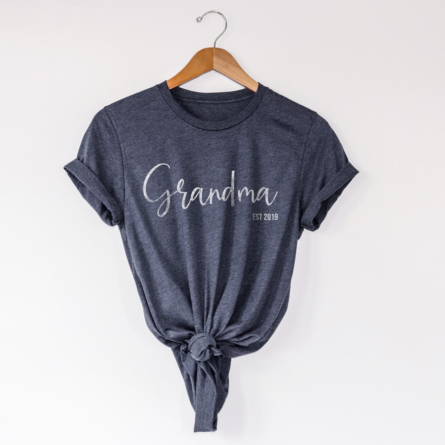 
                  
                    a personalized grandma name shirt in navy
                  
                
