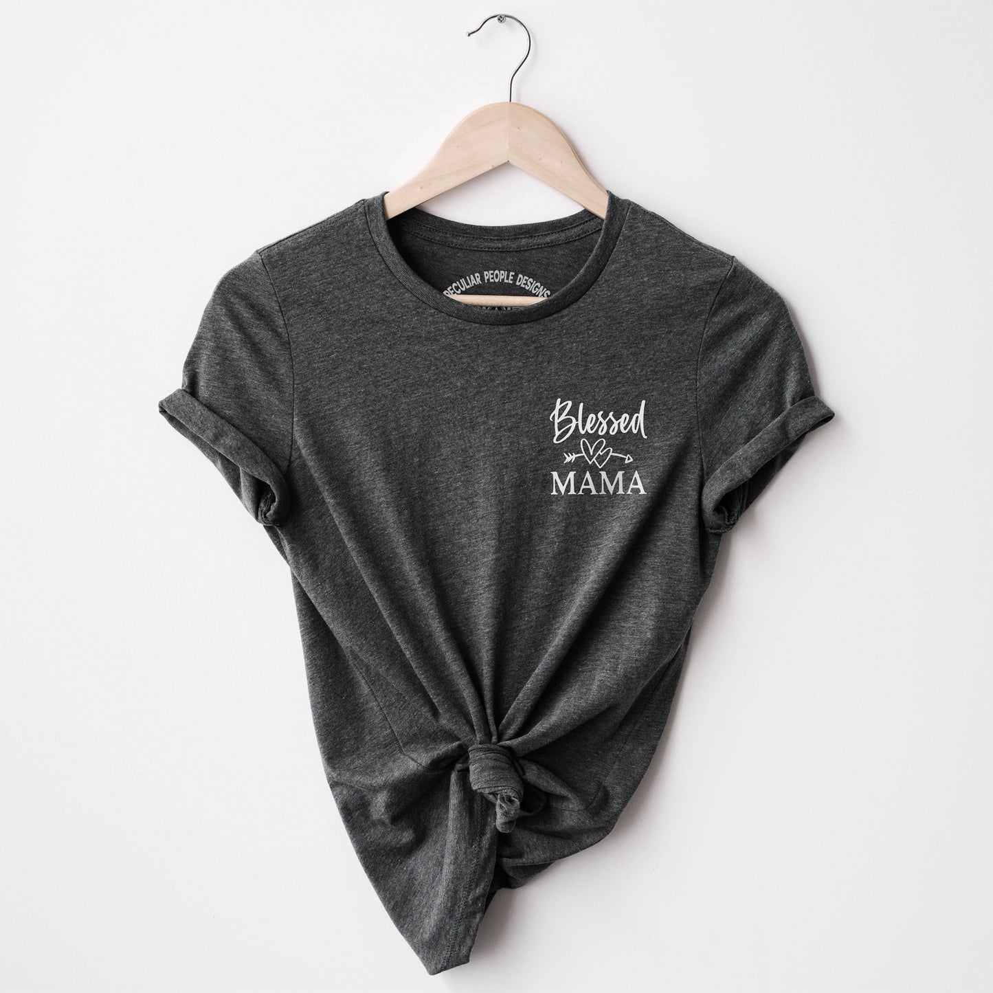 
                  
                    a blessed mama shirt in dark grey
                  
                
