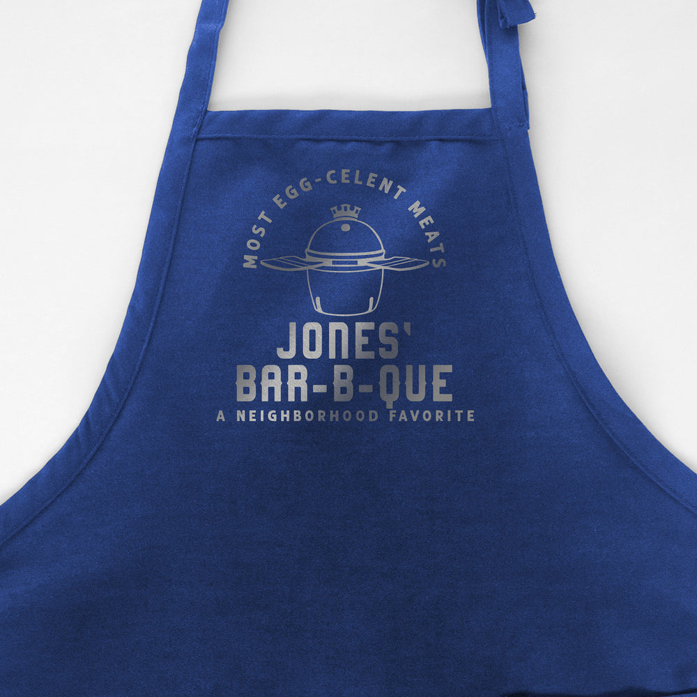 
                  
                    a personalized kamado grilling apron in royal
                  
                