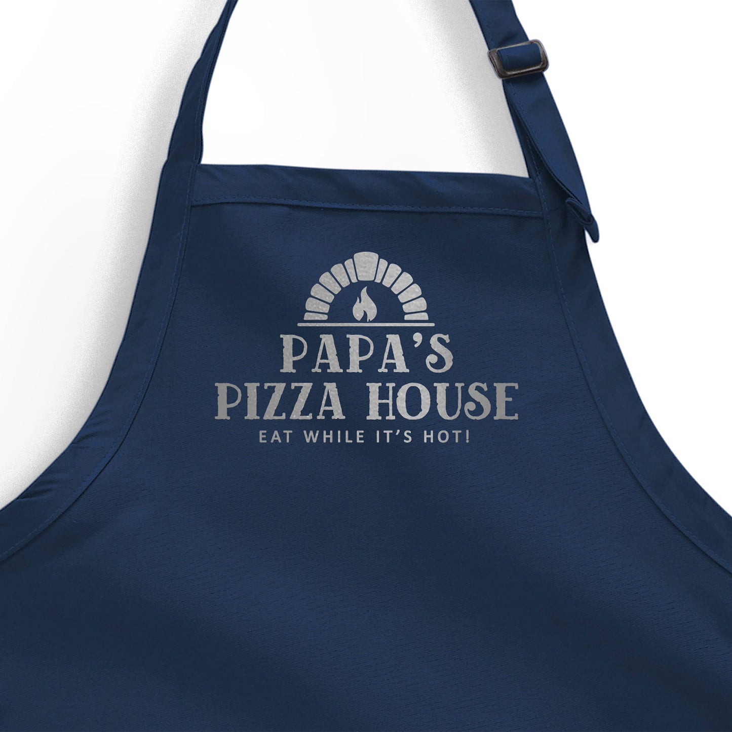 
                  
                    a personalized pizza oven apron in navy
                  
                