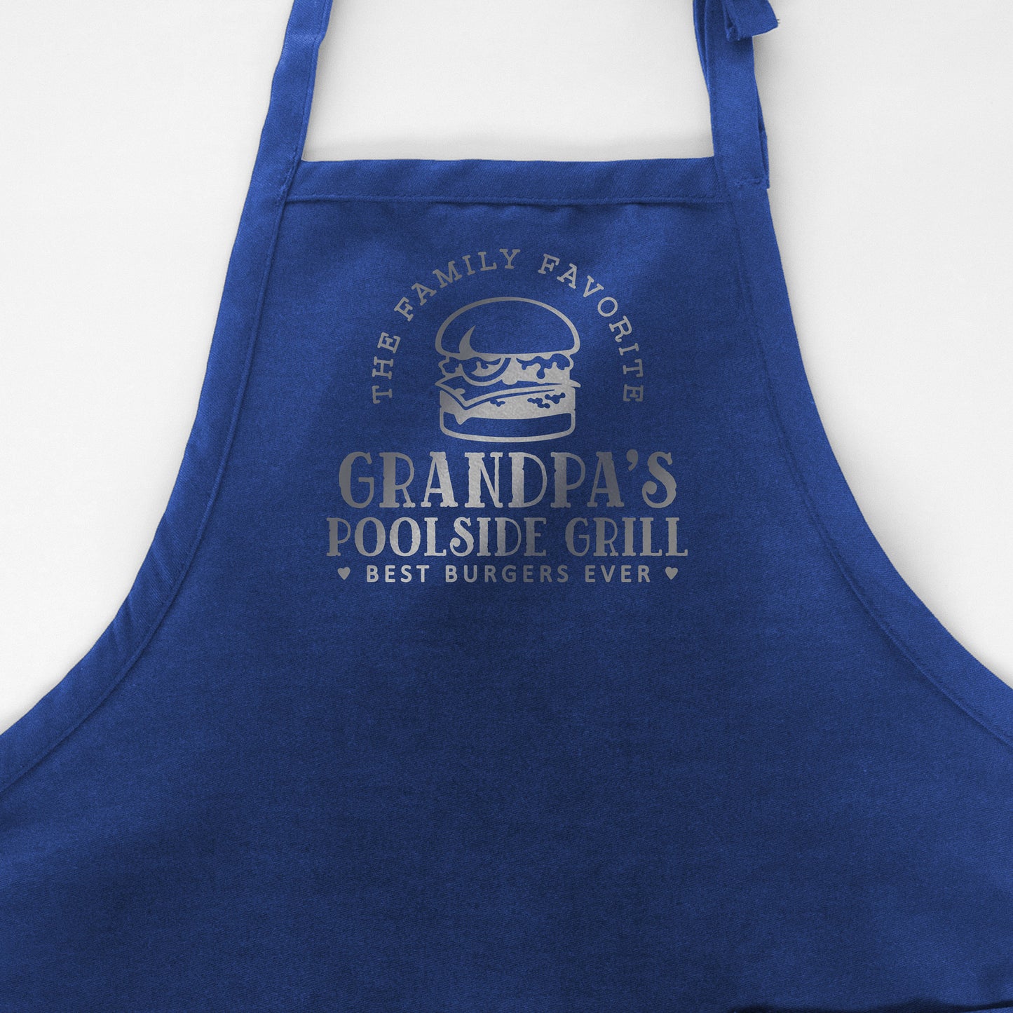 
                  
                    a personalized grilling apron in royal
                  
                