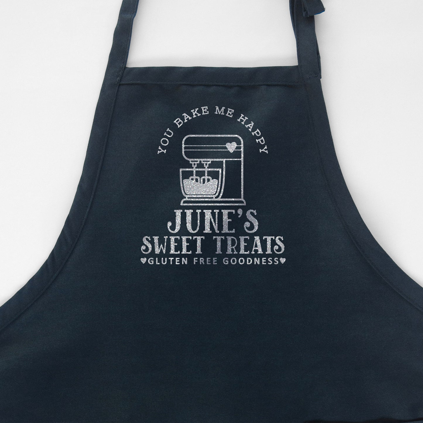 
                  
                    a personalized mixer apron in navy
                  
                