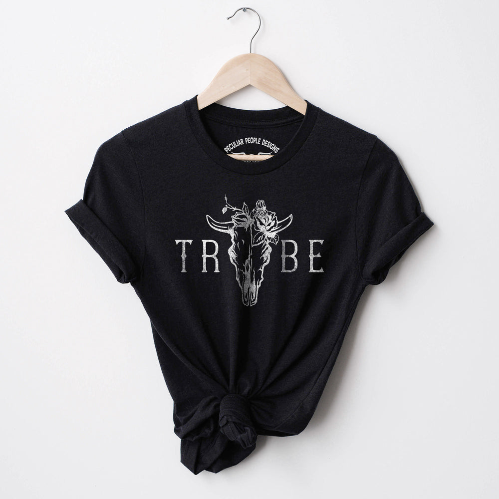 Bride Tribe Bull Skull Bachelorette tee in black