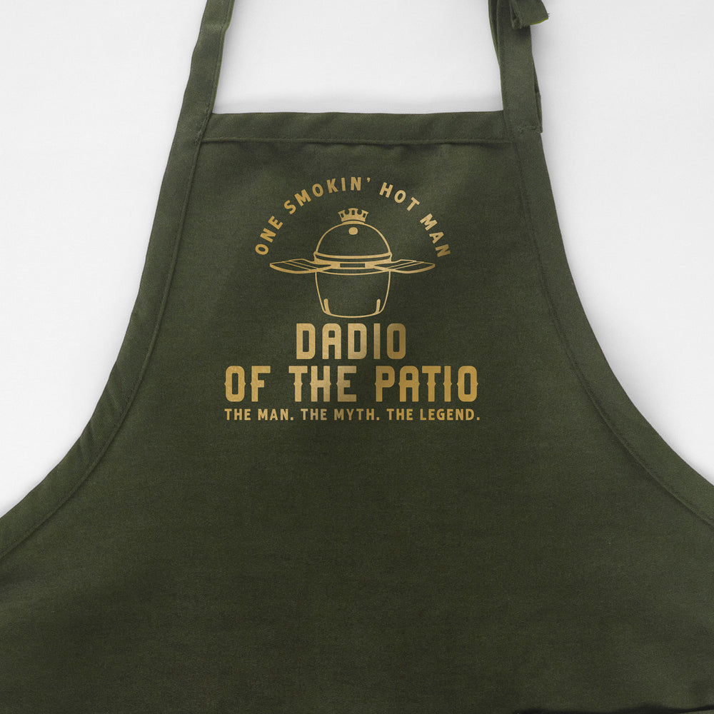 
                  
                    a personalized kamado grilling apron in green
                  
                