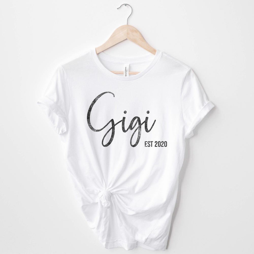 
                  
                    a personalized grandma name shirt in white
                  
                