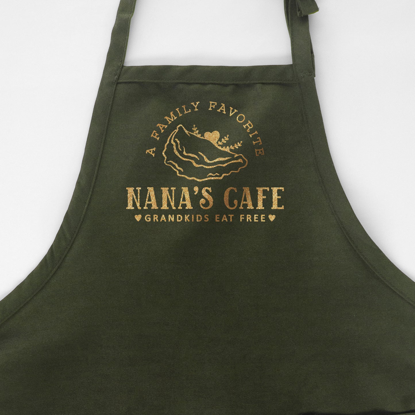 
                  
                    a personalized omelette apron in green
                  
                