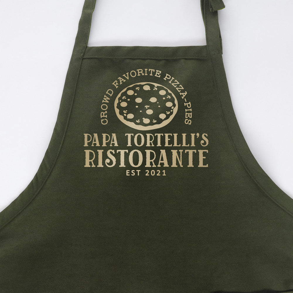 
                  
                    personalized pizza apron in green
                  
                