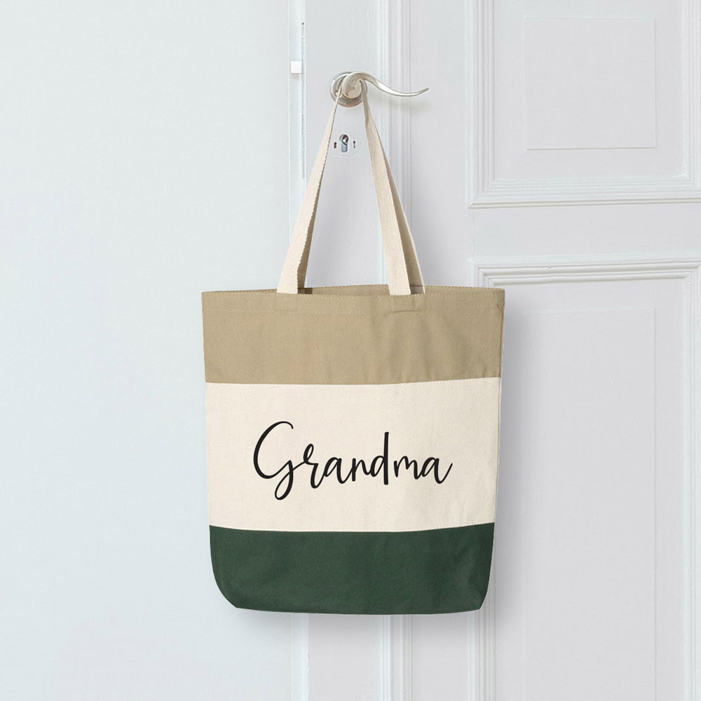 Green Tri-Color Tote - Grandma